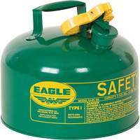 Safety Can for Combustibles, Type I, Galvanized Steel, 2.5 US gal., Green, FM Approved/UL/ULC Listed Waymarc Industries Inc