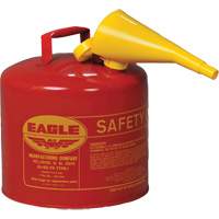 Safety Can for Flammables with Funnel, Type I, Galvanized Steel, 5 US gal., Red, FM Approved/UL/ULC Listed Waymarc Industries Inc