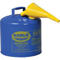 Safety Can for Kerosene with Funnel, Type I, Galvanized Steel, 5 US gal., Blue, FM Approved/UL/ULC Listed Waymarc Industries Inc