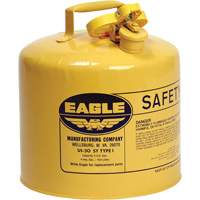 Safety Can for Diesel, Type I, Galvanized Steel, 5 US gal., Yellow, FM Approved/UL/ULC Listed Waymarc Industries Inc