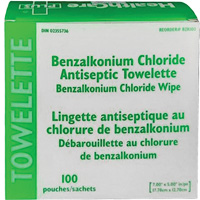 BZK Benzalkonium Chloride Towelette, Towelette, Antiseptic Waymarc Industries Inc