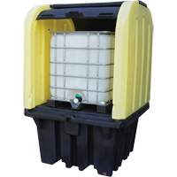 Yellow Roll Top Hardcover Spill Pallet, 65" L x 65" W x 101" H, 5000 lbs. Load Capacity Waymarc Industries Inc