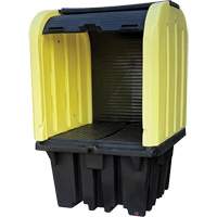 Yellow Roll Top Hardcover Spill Pallet, 65" L x 65" W x 101" H, 5000 lbs. Load Capacity Waymarc Industries Inc