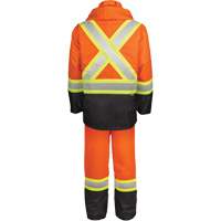 Ensemble de pluie haute visibilit&eacute; en tissu 150 deniers, Polyester, Petit, Orange haute visibilit&eacute; Waymarc Industries Inc