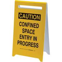 "Caution Confined Space Entry In Progress" Floor Sign, English Waymarc Industries Inc