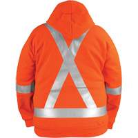 High-Visibility Wind Resistant Zip-Front Sweatshirt with DetachableHood, Men's, Small, High Visibility Orange, 27.7 cal/cm² Waymarc Industries Inc