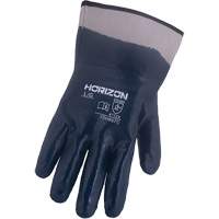 Horizon&reg; Navy Gloves with Pasted Cuffs, Medium, Nitrile Coating, Jersey/Cotton Shell Waymarc Industries Inc