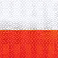 High Intensity Grade Flexible Work Zone Sheeting 382VHIP, 5" W x 150' L, Orange and White Waymarc Industries Inc