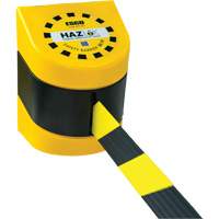 HAZLOK Safety Barrier System, Plastic, Magnetic Mount, 30', Black and Yellow Tape Waymarc Industries Inc