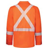 Chemise de travail haute visibilit&eacute; &agrave; bandes segment&eacute;es 7 oz de luxe Avenger, Style 652, Hommes, Petit, Orange Waymarc Industries Inc