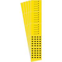 Marqueurs de tuyau avec espace vierge suivi du symbole °F , Autocollant, 2-1/4" h x 14" la, Noir sur jaune Waymarc Industries Inc