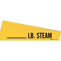Marqueurs de tuyau LB. Steam, Autocollant, 2-1/4" h x 2-3/4" la, Noir sur jaune Waymarc Industries Inc