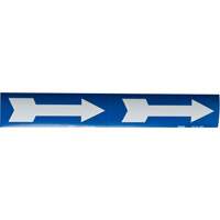 Marqueurs de tuyau avec fl&egrave;ches, Autocollant, 4" h x 12" la, Blanc/bleu Waymarc Industries Inc