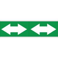 Dual Direction Arrow Pipe Markers, Self-Adhesive, 4" H x 12" W, White on Green SI718 | Waymarc Industries Inc