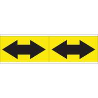 Dual Direction Arrow Pipe Markers, Self-Adhesive, 2-1/4" H x 7" W, Black on Yellow SI726 | Waymarc Industries Inc