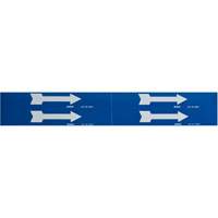 Arrow Pipe Markers, Self-Adhesive, 1-1/8" H x 7" W, White on Blue SI731 | Waymarc Industries Inc