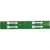 Arrow Pipe Markers, Self-Adhesive, 1-1/8" H x 7" W, White on Green SI733 | Waymarc Industries Inc