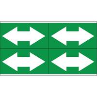 Dual Direction Arrow Pipe Markers, Self-Adhesive, 1-1/8" H x 7" W, White on Green SI739 | Waymarc Industries Inc