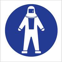 Right to Know Pictogram Labels - Full Protection Suit, Vinyl, Sheet, 1-1/4" L x 1-1/2" W Waymarc Industries Inc
