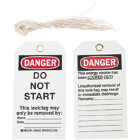 &eacute;tiquettes de verrouillage, Plastique, 3" la x 5-3/4" h, Anglais Waymarc Industries Inc