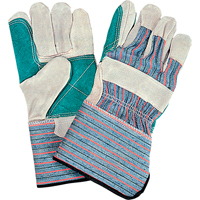 Standard Quality Double Palm Fitters Glove, Large, Split Cowhide Palm, Cotton Inner Lining Waymarc Industries Inc