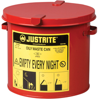 Oily Waste Cans, FM Approved/UL Listed, 2 US gal., Red Waymarc Industries Inc