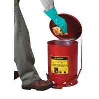 Contenants pour d&eacute;chets huileux, Homologu&eacute; FM/List&eacute; UL, 21 gal. US, Rouge Waymarc Industries Inc