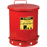 Contenants pour d&eacute;chets huileux, Homologu&eacute; FM/List&eacute; UL, 14 gal. US, Rouge Waymarc Industries Inc