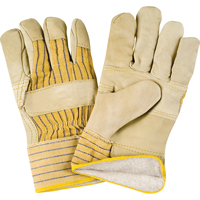 Winter-Lined Patch-Palm Fitters Gloves, Large, Grain Cowhide Palm, Cotton Fleece Inner Lining SR521R | Waymarc Industries Inc