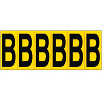 Individual Adhesive Letter Markers, B, 2-15/16" H, Black on Yellow SR591 | Waymarc Industries Inc