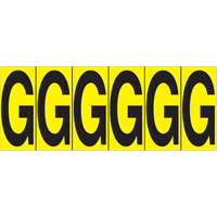 Individual Adhesive Letter Markers, G, 2-15/16" H, Black on Yellow SR596 | Waymarc Industries Inc