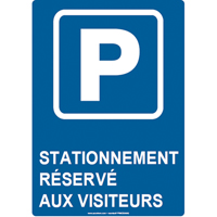 Reserved Parking Sign, 14" x 10", Aluminum, French with Pictogram Waymarc Industries Inc