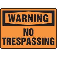 "No Trespassing" Sign, 7" x 10", Vinyl, English SS665 | Waymarc Industries Inc