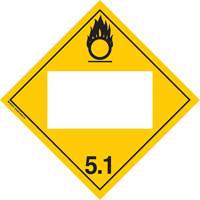 Oxidizer TDG Placard, Adhesive Vinyl Waymarc Industries Inc