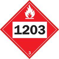 1203 Gasohol & Gasoline Flammable Liquid TDG Placard, Adhesive Vinyl Waymarc Industries Inc