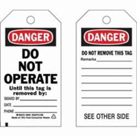 Self-Laminating Safety Tags, Polyester, 3" W x 5-3/4" H, English SX346 | Waymarc Industries Inc
