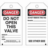 Self-Laminating Safety Tags, Polyester, 3" W x 5-3/4" H, English SX348 | Waymarc Industries Inc