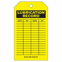 &eacute;tiquettes registres de lubrifications, Polyester, 4" la x 7" h, Anglais Waymarc Industries Inc