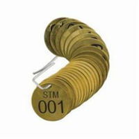 &eacute;tiquettes num&eacute;rot&eacute;es pour vannes STM, # 001-025, Laiton, 1,5" dia. Waymarc Industries Inc