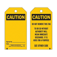 Accident Prevention Tags, Polyester, 3" W x 5-3/4" H, English SX826 | Waymarc Industries Inc
