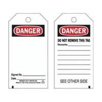 Accident Prevention Tags, Polyester, 3" W x 5-3/4" H, English SX827 | Waymarc Industries Inc