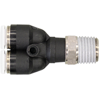 Topfit Male Threaded Y-Connector Fitting, 1/2" Dia, Polymer Waymarc Industries Inc