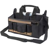 Center Tray Tool Bag, Canvas, 16 Pockets, Black Waymarc Industries Inc