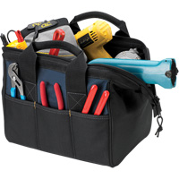 BIGMOUTH&reg; Tool Bag, Polyester, 23 Pockets, Black Waymarc Industries Inc