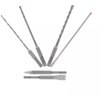 Rebar Demon SDS-Plus 4-Cutter Full Carbide Head Hammer Drill Bit & Chisel Set, 6 Pieces, Carbide Waymarc Industries Inc