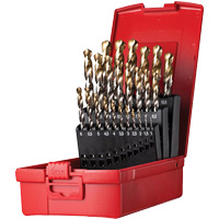 Jobber Length Drill Bit Set, 25 Pieces, High Speed Steel Waymarc Industries Inc