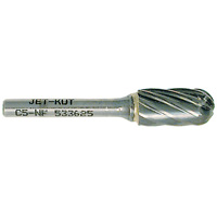 C5-NF JET-KUT&reg; Ball Nose Shape Bur for Aluminum/Non-ferrous Materials, 1/2" Dia. Waymarc Industries Inc