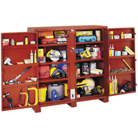 Jobsite Shelf Cabinet, Steel, 47.5 Cubic Feet, Red TEP168 | Waymarc Industries Inc