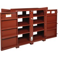 Jobsite Shelf Cabinet, Steel, 63.7 Cubic Feet, Red Waymarc Industries Inc