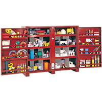 Jobsite Shelf Cabinet, Steel, 49 Cubic Feet, Red Waymarc Industries Inc